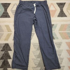 Calvin Klein Navy and White Polka Dot Microfleece Pajama Pants Size XL